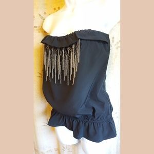 Caribbean Queen Tube Top w/ Dangling Chains